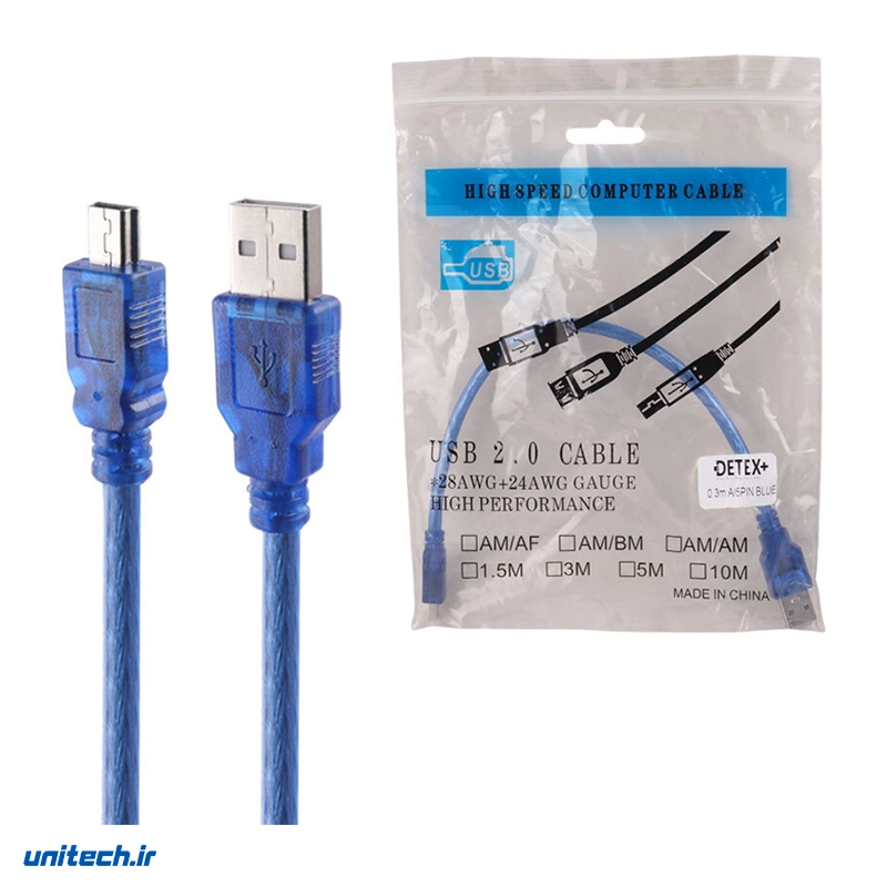 کابل مینی یو اس بی دیتکس پلاس طول 30 سانتی متر3